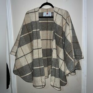 John Hanly Lambswool Cape Shawl | Rust Cream & Brown Mix | Irish Wool | Jacket